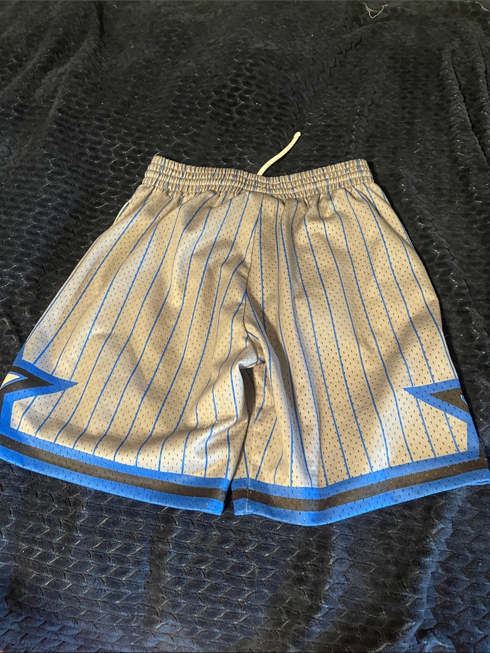NBA Gray Mesh Athletic Shorts with Blue Trim